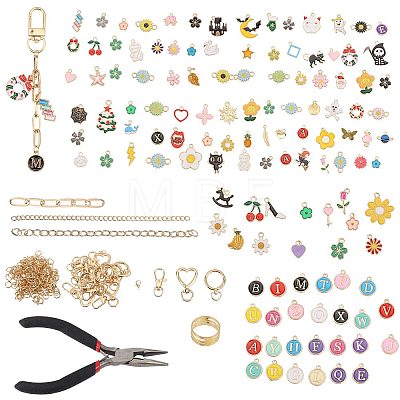 1 Bag DIY Keychain Kit DIY-GL0007-19B-1