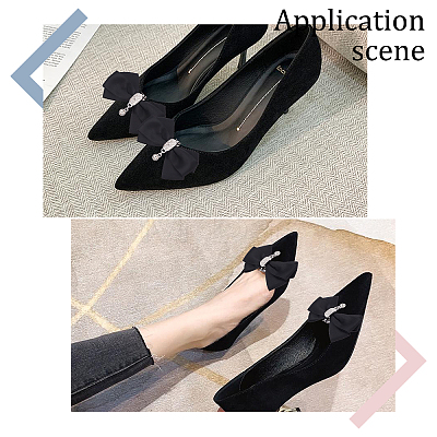 2Pcs Detachable Polyester Bowknot Shoe Decoration AJEW-FG0002-01B-1