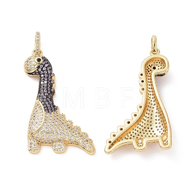 Brass Micro Pave Cubic Zirconia Pendants ZIRC-I063-45G-02-1