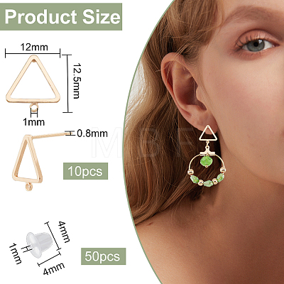 Brass Stud Earring Findings KK-BC0003-74G-1