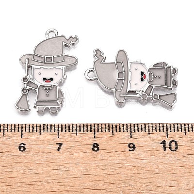 Halloween Theme Rack Plating Luminous Alloy Enamel Pendants ENAM-N056-234P-1