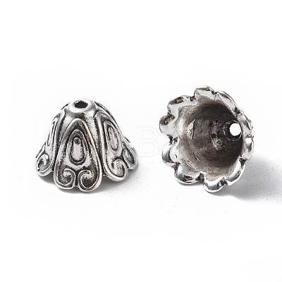 Tibetan Style Alloy Bead Caps TIBEB-EA9700YKG-AS-LF-1
