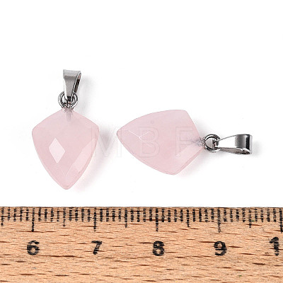 Natural Rose Quartz Pendants G-N349-18P-06-1
