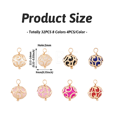 Craftdady 32Pcs 8 Colors ABS Plastic Imitation Pearl Charms KK-CD0001-23-1