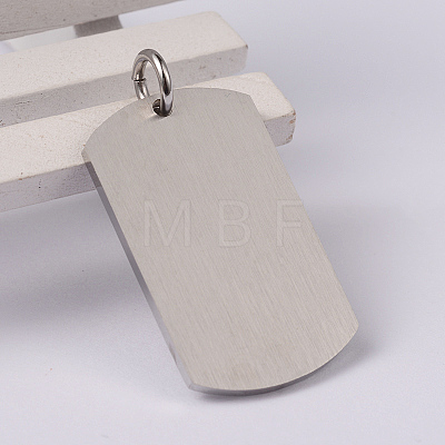 Rectangle with Paw Print 304 Stainless Steel Pendants STAS-I060-15-1