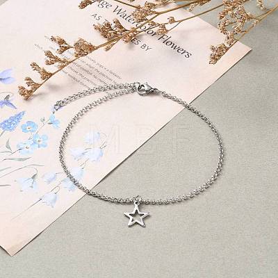 304 Stainless Steel Pendant Anklets AJEW-AN00321-1