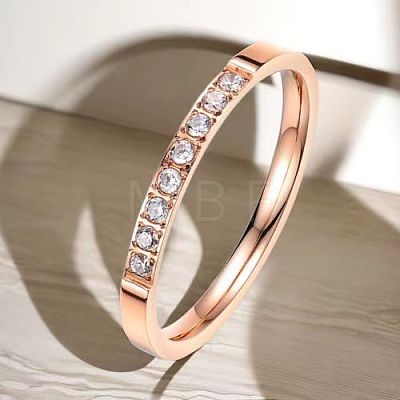 Stainless Steel and Crystal Rhinestone Finger Rings for Women FS-WG71548-06-1