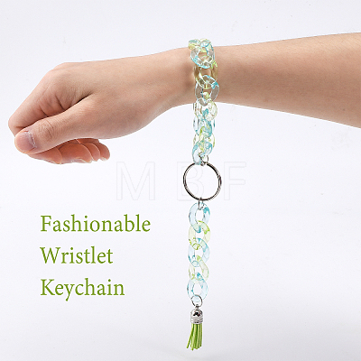 4Pcs Wristlet Keychain Acrylic Curb Chain Keychain Bracelet KEYC-CA0001-38-1