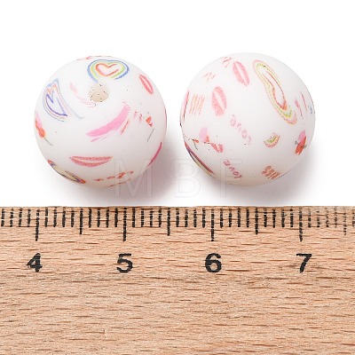 Food Grade Eco-Friendly Printed Silicone Beads SIL-A013-01A-13-1