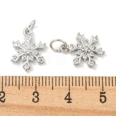 Rack Plating Brass Micro Pave Clear Cubic Zirconia Pendants KK-B093-04A-P-1