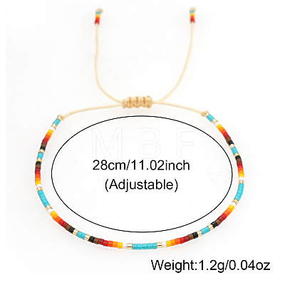 Glass Seed Heishi Braided Bead Bracelet for Women KM8576-1