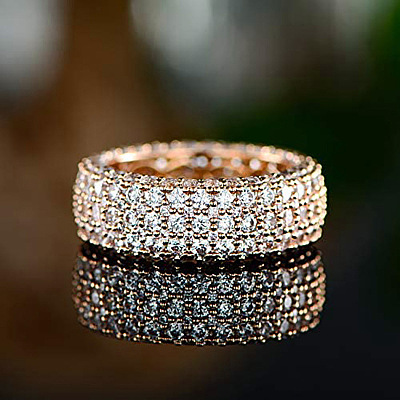 Brass Micro Pave Clear Cubic Zirconia Finger Rings for Women FS-WG796B2-07-1