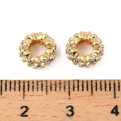 Brass Micro Pave Cubic Zirconia Beads KK-C155-14G-1