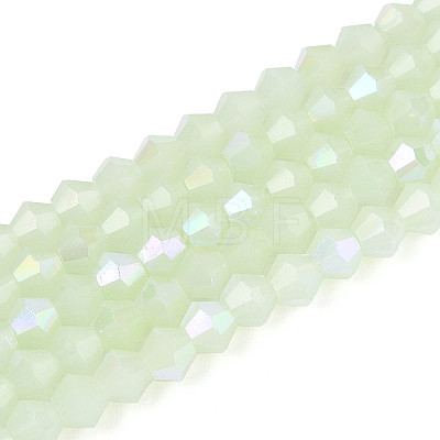 Imitation Jade Electroplate Glass Beads Strands GLAA-F029-J4mm-D07-1