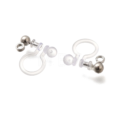 201 Stainless Steel Clip-on Earring Settings STAS-F311-14P-1