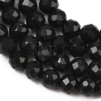 Natural Dyed & Heated Black Onyx Beads Strands G-A129-3mm-25-1
