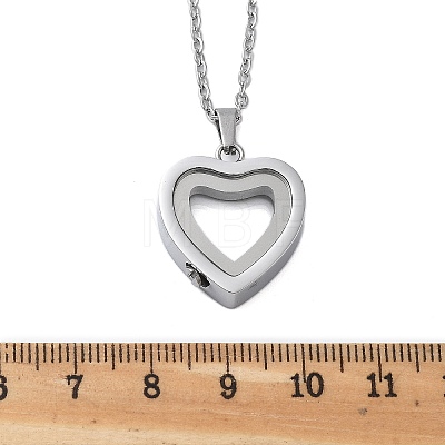 304 Stainless Steel Heart Urn Ashes Necklaces STAS-Z106-09P-01-1