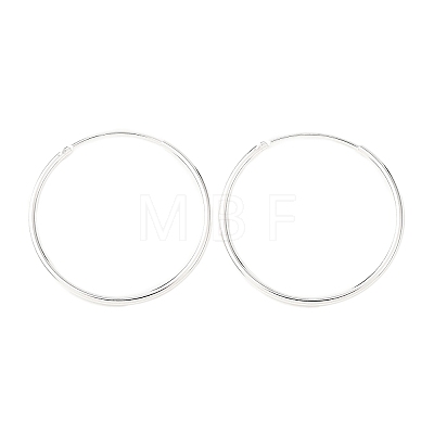 925 Sterling Silver Huggie Hoop Earrings EJEW-C179-05C-S-1