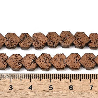 Electroplated Natural Lava Rock Beads Strands G-K388-04B-05-1