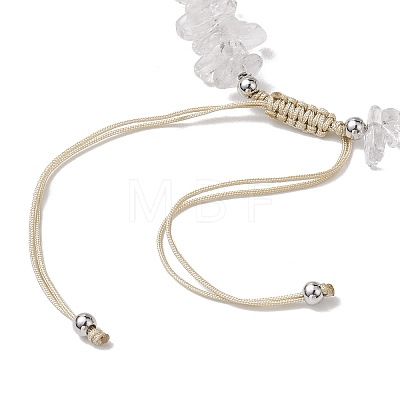 Natural Quartz Crystal Chip Nylon Braided Beaded Bracelet Making AJEW-JB01296-09-1