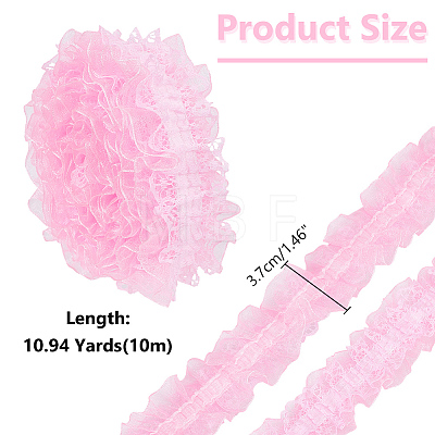 WADORN 10M Double Layer Polyester Flower Elastic Lace Trim OHAR-WR0001-02B-1