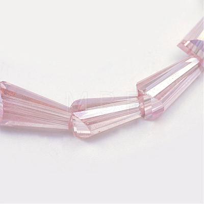 AB-Color Plated Transparent Glass Bead Strands GLAA-R170-4x8-04B-1