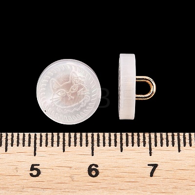 1-Hole Resin Alloy Shank Buttons FIND-B065-03G-11-1