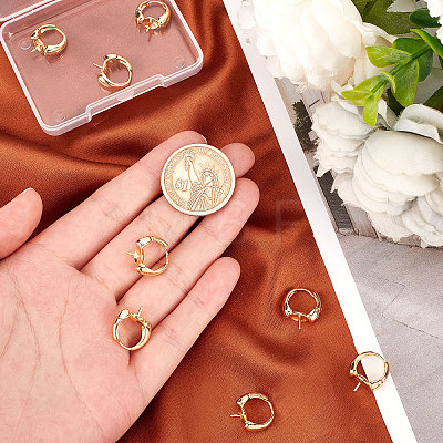 10Pcs Brass Hoop Earring Findings KK-BBC0003-86-1