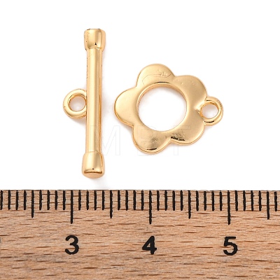 Rack Plating Eco-Friendly Brass Toggle Clasps KK-S403-14G-1