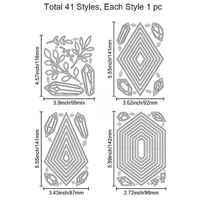 Geometric Carbon Steel Cutting Dies Stencils DIY-WH0309-1972-1