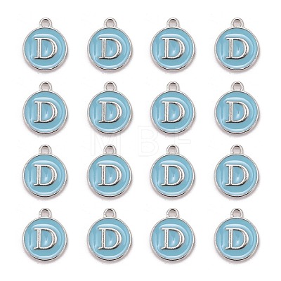 Platinum Plated Alloy Enamel Charms ENAM-S118-04D-P-1