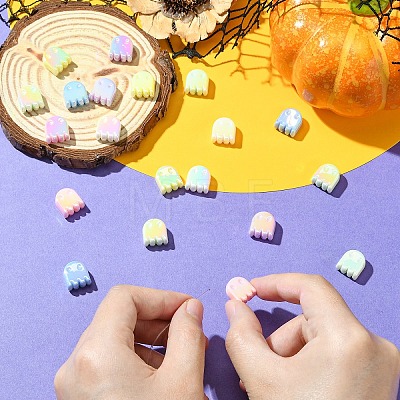 20Pcs UV Plating Acrylic Beads OACR-YW0005-01-1