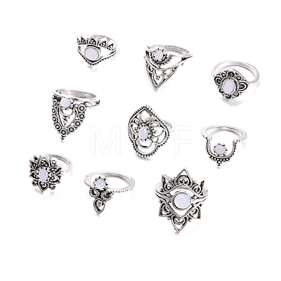 Opalite Finger Rings PW-WG82FD6-01-1-1