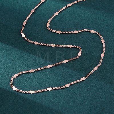 Brass Curb Chains Necklaces for Women NJEW-D302-07RG-1