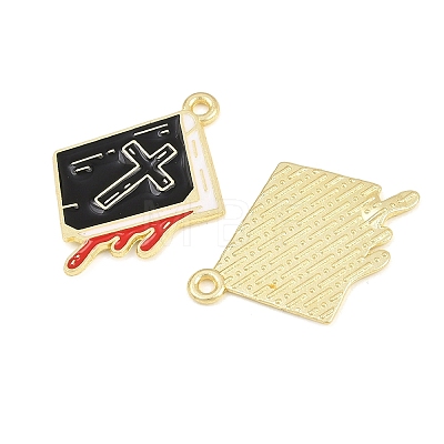 Alloy with Black Enamel Pendants AL-CBA2919-02G-12-1