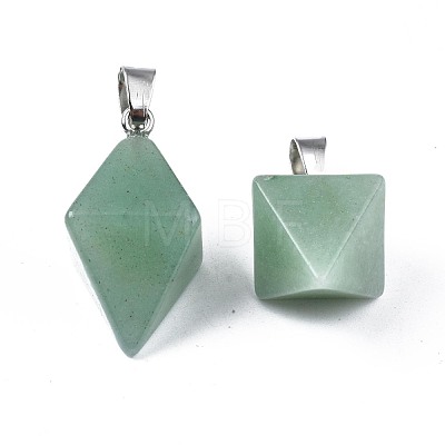 Natural Green Fluorite Pendants G-N326-107E-1