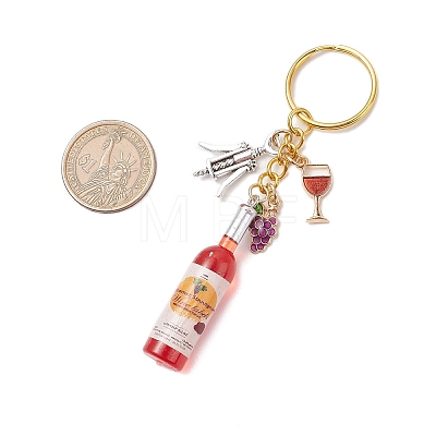 Resin & Glass & Alloy Keychain KEYC-JKC01158-03-1