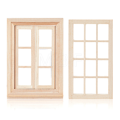 2 Bags 2 Styles Wooden Windows DIY-BC0017-40-1
