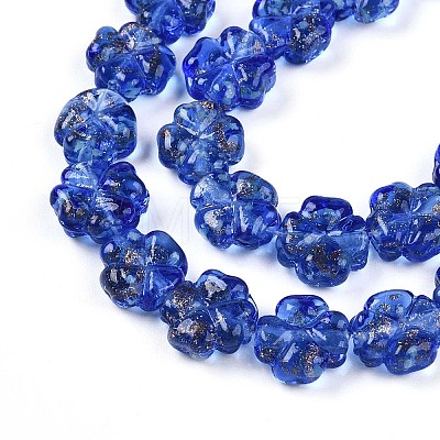 Luminous Handmade Gold Foil Glass Beads Strands FOIL-N029-01H-1