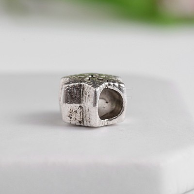 Tibetan Style Snowflake Zinc Alloy European Beads MPDL-M050-02AS-1