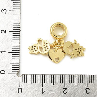 Rack Plating Brass Pave Cubic Zirconia European Dangle Charms KK-Z067-43G-1