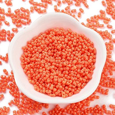 Baking Paint Glass Seed Beads SEED-A033-04F-1
