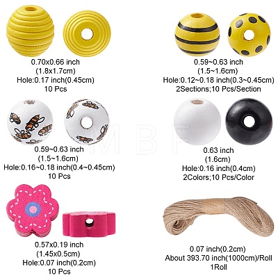 DIY Bee Pendant Decoration Making Kit DIY-YW0007-46-1
