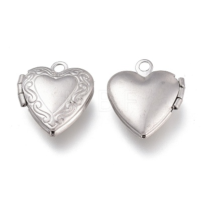 316 Stainless Steel Locket Pendants STAS-Z010-03B-1