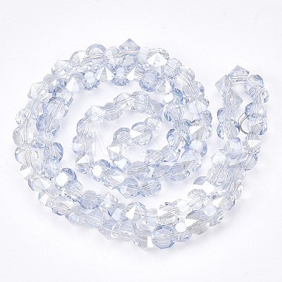 Electroplated Glass Beads Strands X-EGLA-S174-01B-05-1