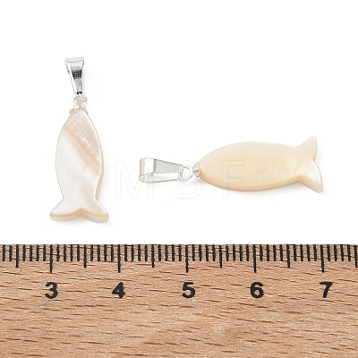 Natural Sea Shell Pendants PALLOY-JF05677-1