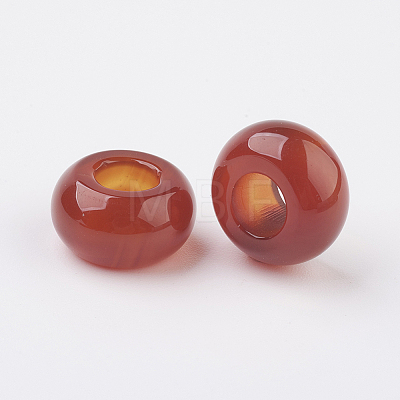 Natural Carnelian European Beads X-G-G740-12x6mm-15-1