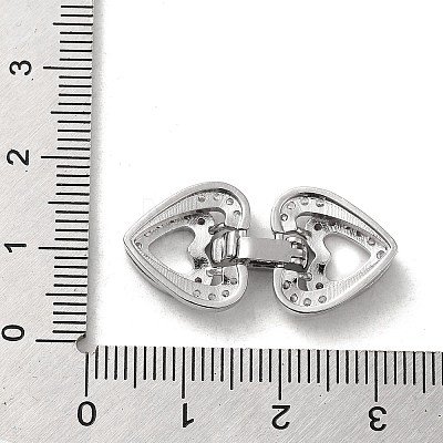Brass Micro Pave Cubic Zirconia Fold Over Clasps KK-H455-53P-01-1