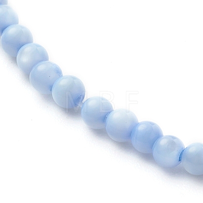 Natural Shell Round Beads Beaded Necklaces NJEW-JN03640-03-1
