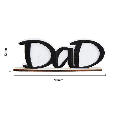Word Dad Acrylic & Wood Picture Frames AJEW-FH0003-27-1